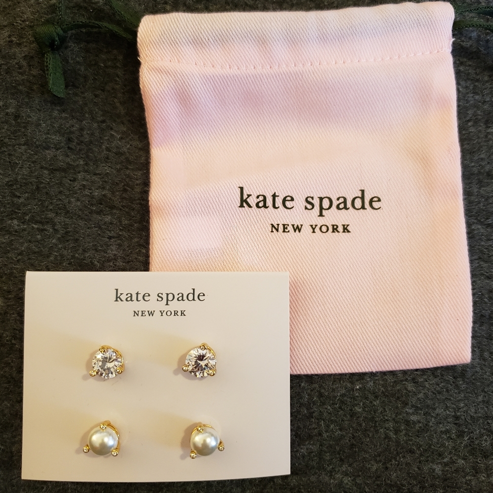 2 pair Kate Spade gold plated Earrings